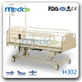 MED-H302 Chaud! Lit d&#39;hôpital à trois fonctions avec poteau de levage